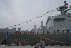 People in Shanghai participate in open-ship events marking PLA Navy’s 77th anniversary