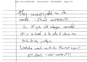 Judge releases purported Jeffrey Epstein suicide note